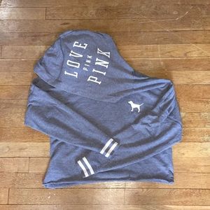 Victoria Secret Grey Cropped Hoodie